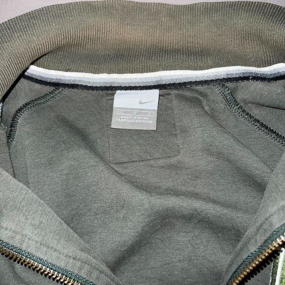 Y2K Nike Track Jacket Full Zip Silver Tag Distressed Letterman Patch Size Large - Picture 5 of 7